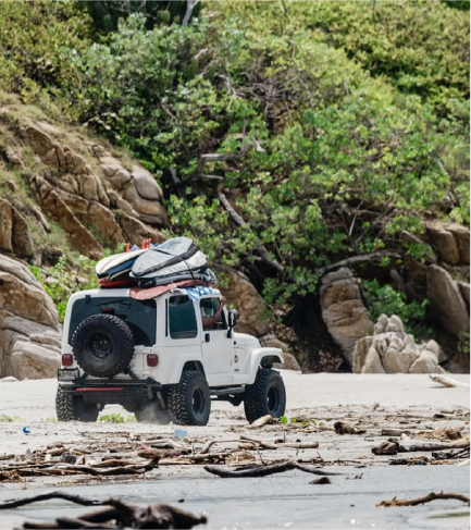 Jeep in a sand way